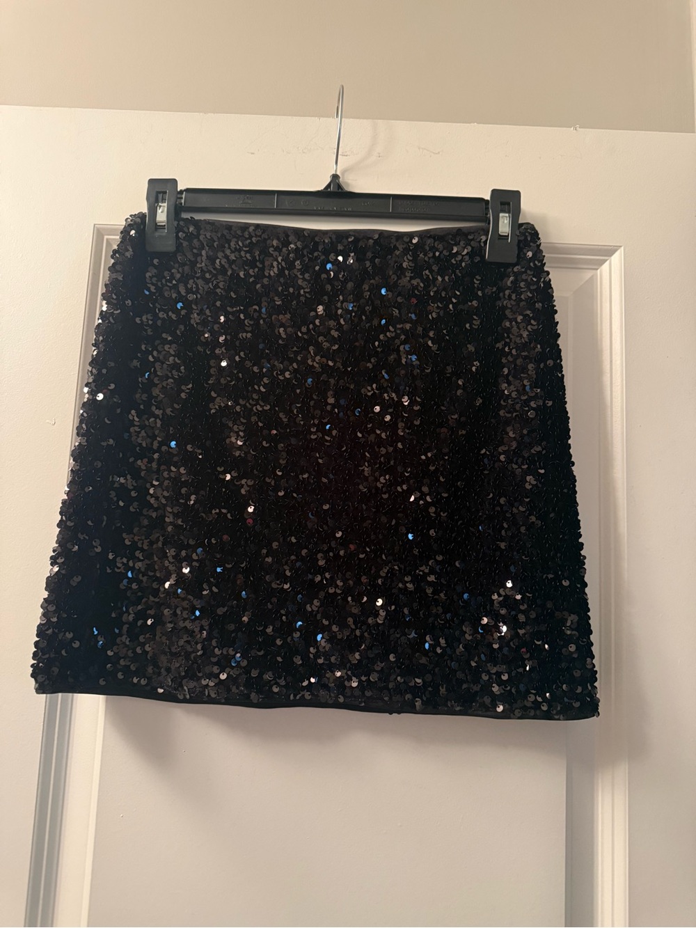 Commense Black Sequin Mini Skirt